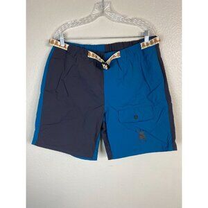 Teddy Fresh Mens Color Block Nylon Shorts Size Large Belted Casual Outdoor